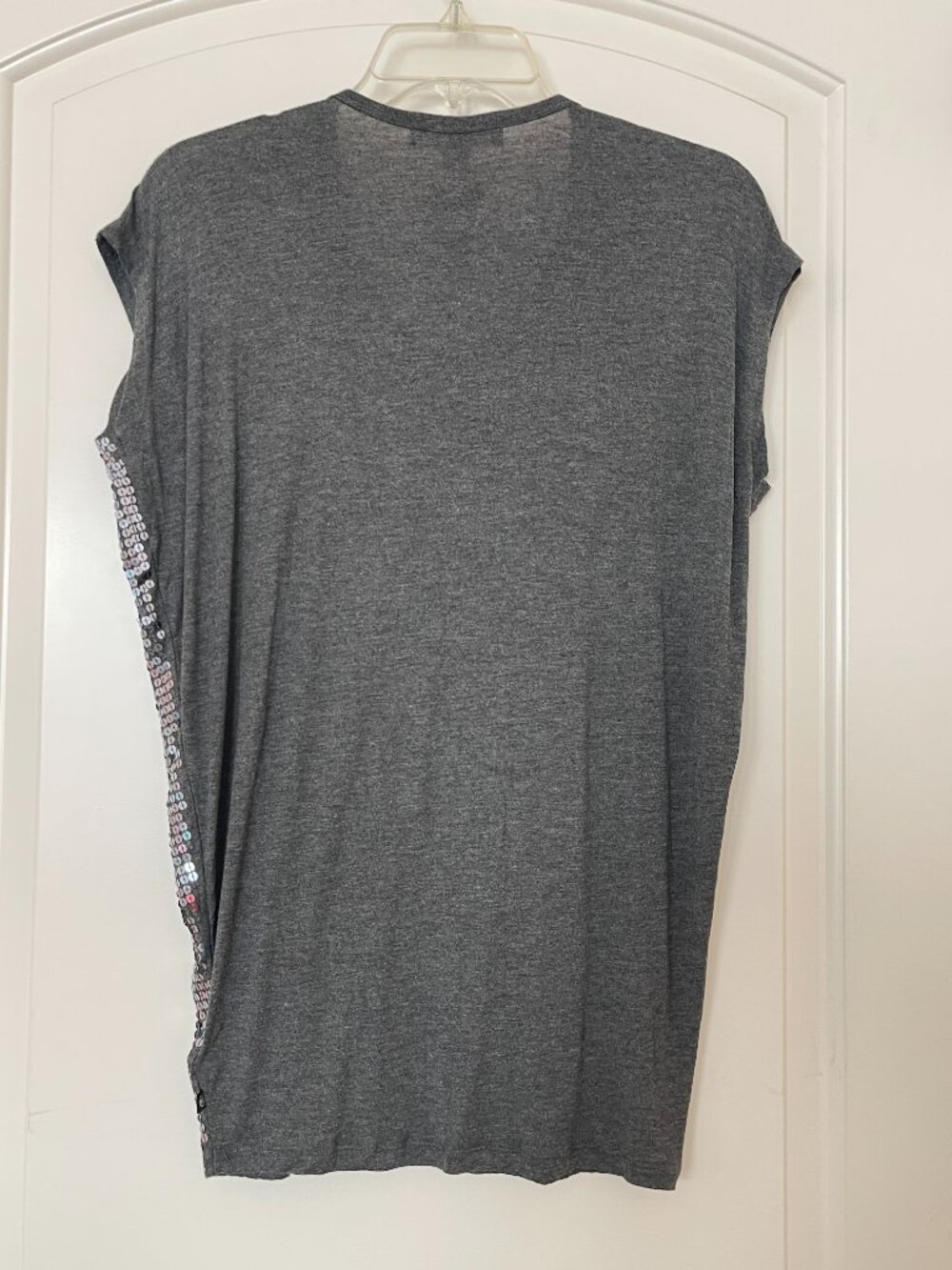 New Michael Kors Gray Sequin Top MK XS - Picture 4 of 8